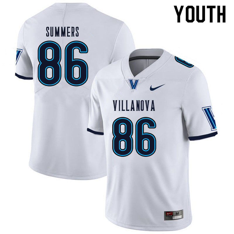 Youth #86 Todd Summers Villanova Wildcats College Football Jerseys Sale-White